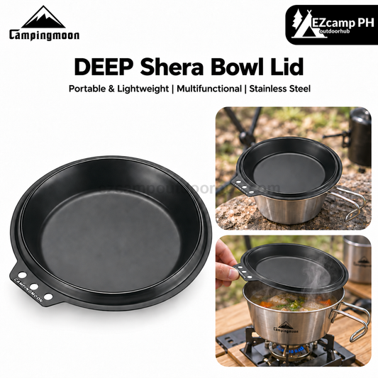 Campingmoon DEEP Shera Bowl Lid Portable Lightweight Multipurpose Picnic Plate Deep Dipping Dry Dish Steamer Lid Cutlery Outdoor Cookware Camping
