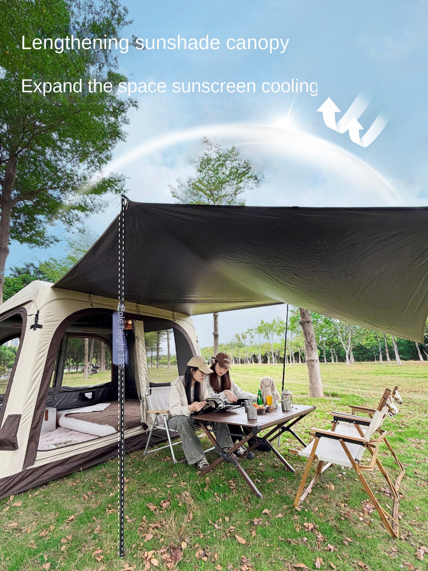 Vidalido WISH HOUSE 7.0 Air Inflatable Tent Fast Build 3-4 Person Ti Silver Coated Sunscreen PVC Air Poles Full View Mesh Waterproof 13m² Usable Space