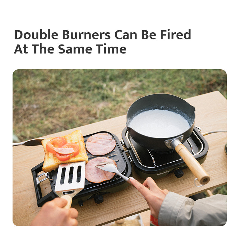 Naturehike Dual Firepower Folding Gas Stove Portable Lightweight Double Butane Gas Burner Stove Outdoor Camping 2300W High Fire Power Screw Type Isobutane Fuel Type Nature Hike