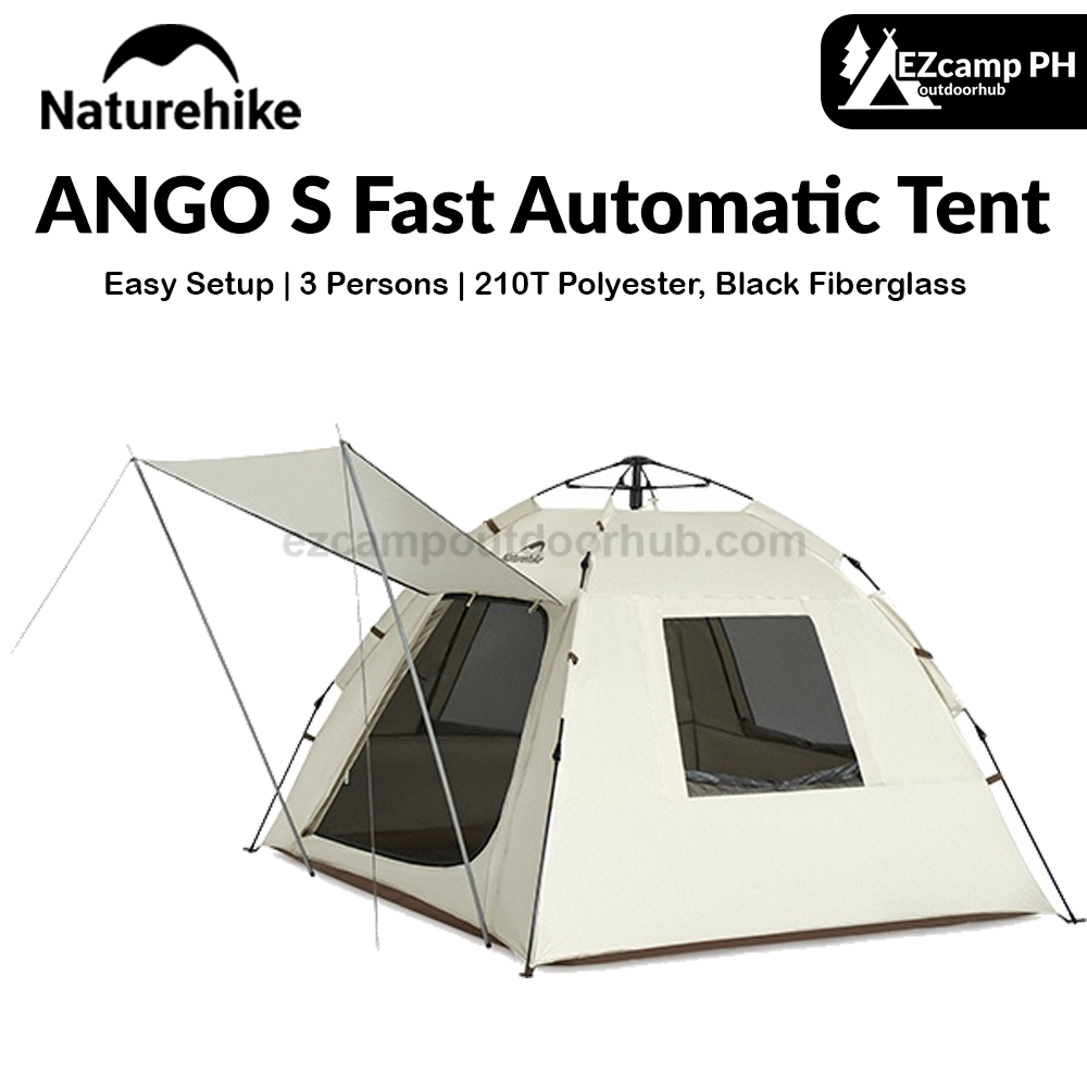 Naturehike ANGO S Fast Automatic Tent 3 Persons Multiple Combination Spacious Interior Waterproof 210T Silver Coated Sunscreen With Optional Canopy