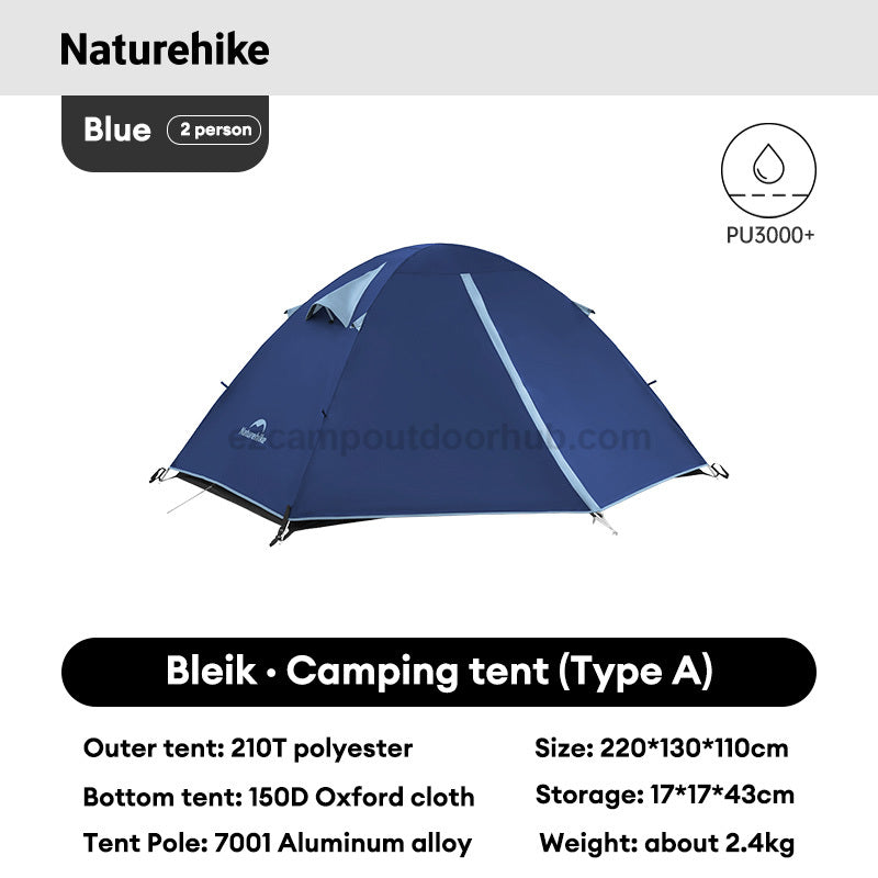 Naturehike BLEIK Series Tent 2-3 Persons Ultralight Double Awning Tent Breathable P-Series Gen 2 Crossbar Structure Design Outdoor Camping Hiking