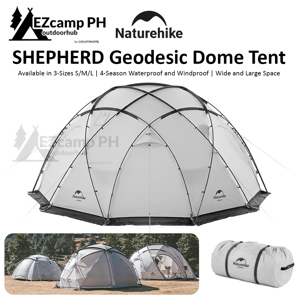 Naturehike SHEPHERD Series Geodesic Dome Style 4-Season Camping Tent Outdoor Waterproof Windproof 3 Sizes Extra Large 20m² Space 12 Person ARIES