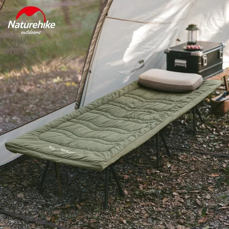 Naturehike Universal Folding Bed Cushion Cover 190x67cm Adjustable Strap Buckle Cotton Comfortable Soft Skin Friendly Warm Sleeping Pad Mat for Outdoor Camping Cot Add-on Accessories Ultralight Portable Storage Nature Hike