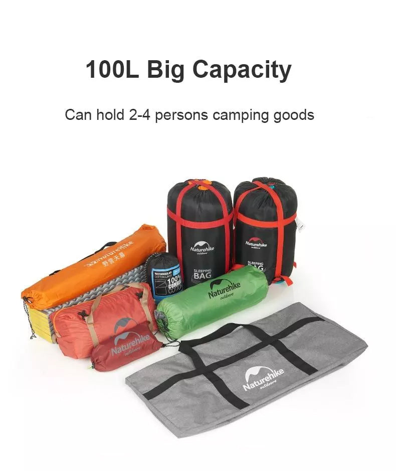 Naturehike 45L 100L Large Space Portable Folding Storage Carry Bag Travel Hiking Gym Swimming Camping Ultralight Duffel Foldable Waterproof Tote