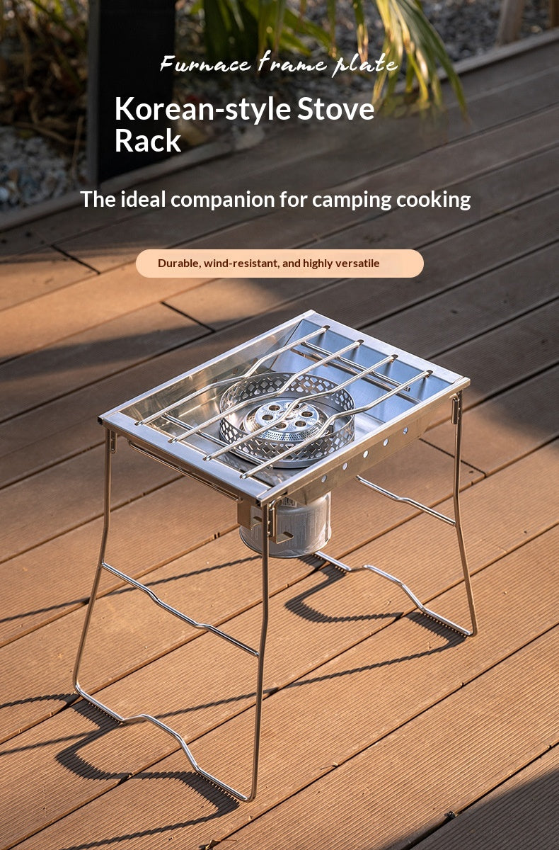 Campingmoon CK-25PG Korean Style IGT Rack Stainless Steel Windproof Butane Stove Plate Camping Table