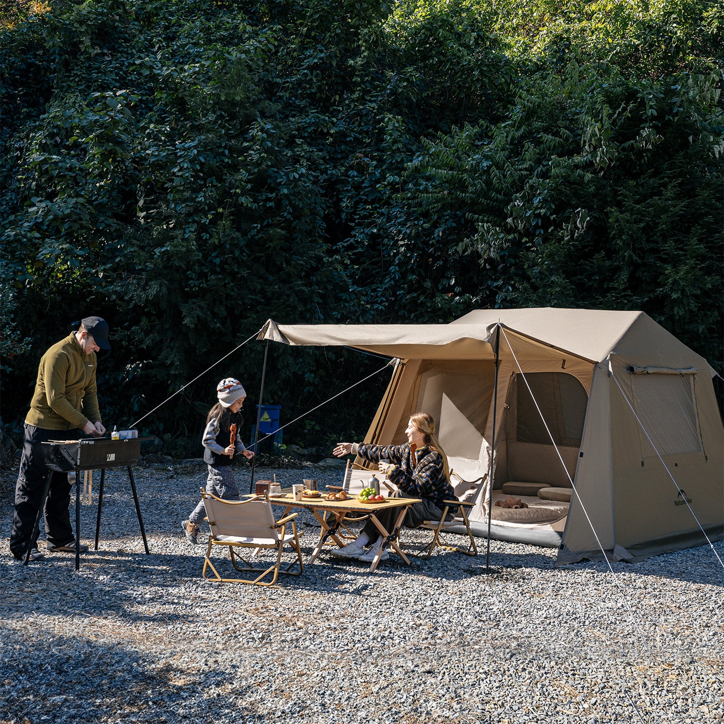 Naturehike VILLAGE 6 LITE Automatic Tent Fast Cabin Style Tent 4 Person One-Piece Setup Ridge 2.0 9m² Total Use Space 360° Ventilation Outdoor