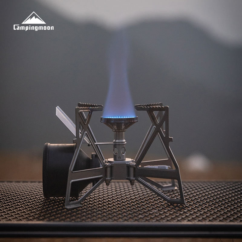 CAMPINGMOON Mini Folding Butterfly Stove 3.3kw Firepower Butane Gas Camping Hiking Ultralight Foldable Portable Burner XD-3F XD-3-NE Rocket Stove