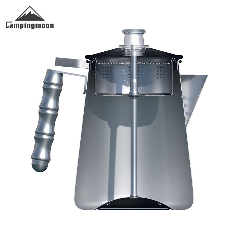 Campingmoon SW-7 Stainless Steel Percolator Coffee Pot 1.8L Outdoor Camping Coffee Making Kettle