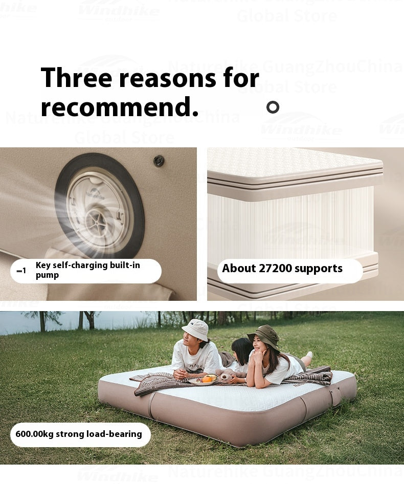 Naturehike DREAM Series Brushed Inflatable Mattress Portable Premium Automatic Air Mat Bed With Built-in Pump For 2-3 Person Outdoor Camping Sleeping Mat TPU Youmeng