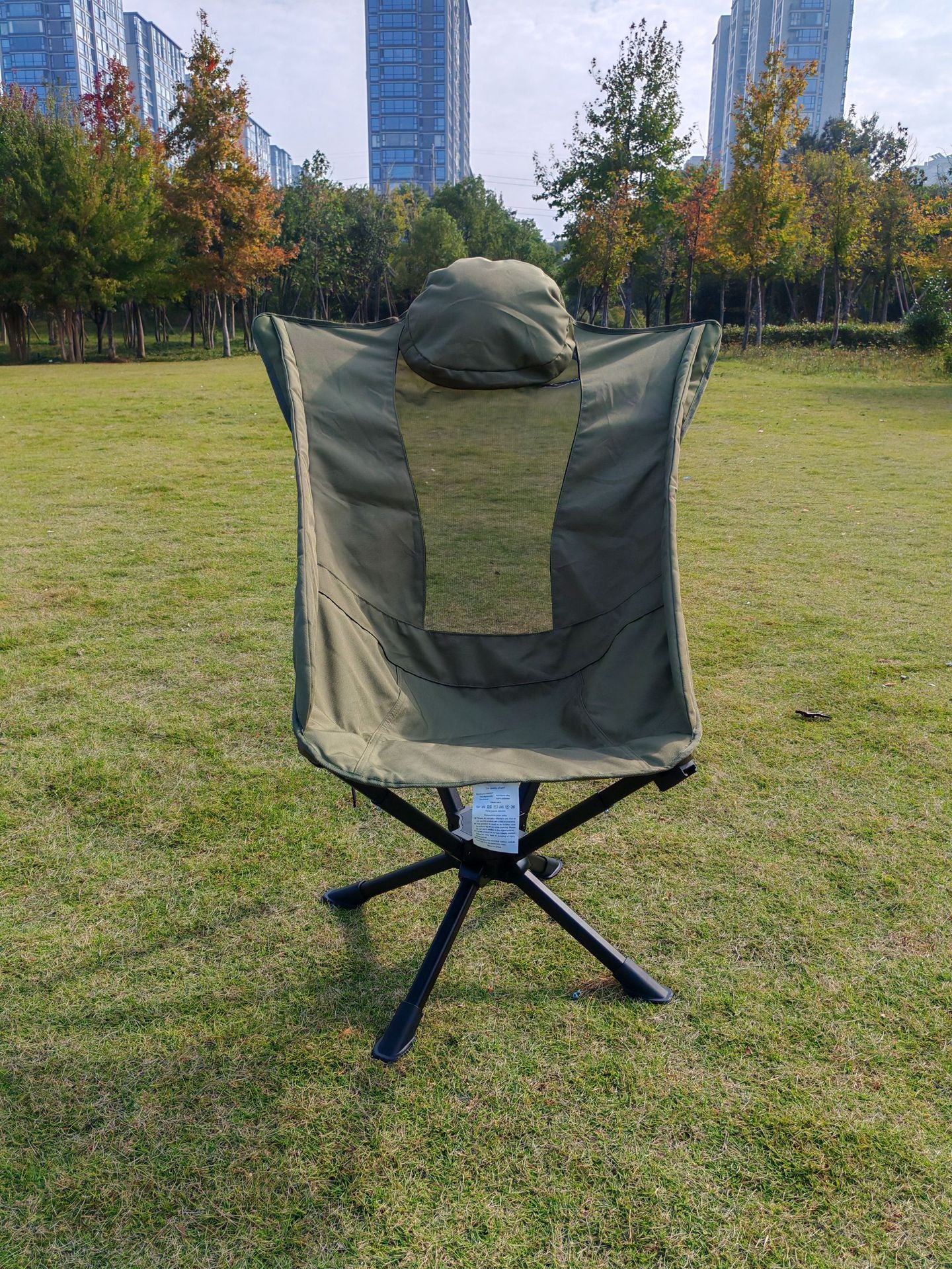 Swivel High Back Moon Chair Portable Ultralight Aluminum Frame Folding 360 Rotating Chair 150kg Max Load Camping Outdoor Travel