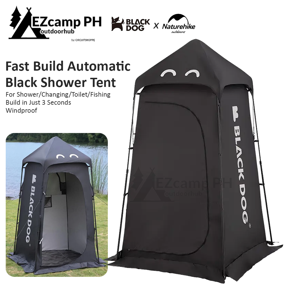 BLACKDOG by Naturehike Outdoor Black Single Shower Changing Camping Tent Changing Mobile Toilet Bath Bathroom Waterproof Windproof