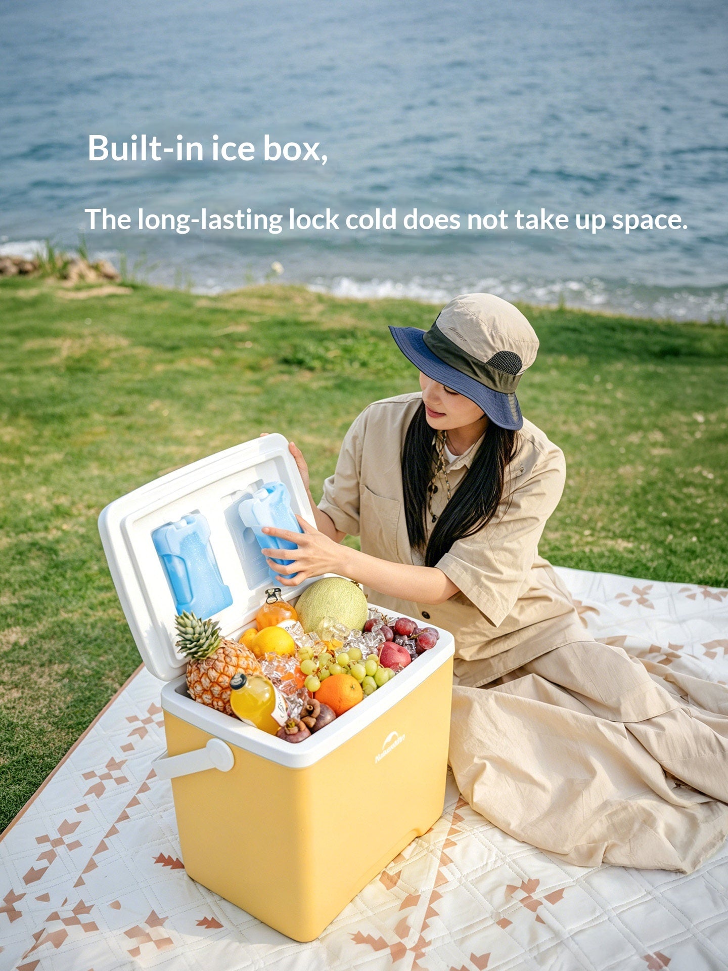 Naturehike 32L PU Insulated Box Portable Food-Grade Large-Capacity Cooler Chest Cold And Hot Up To 48H Food Drinks Ice Outdoor Camping