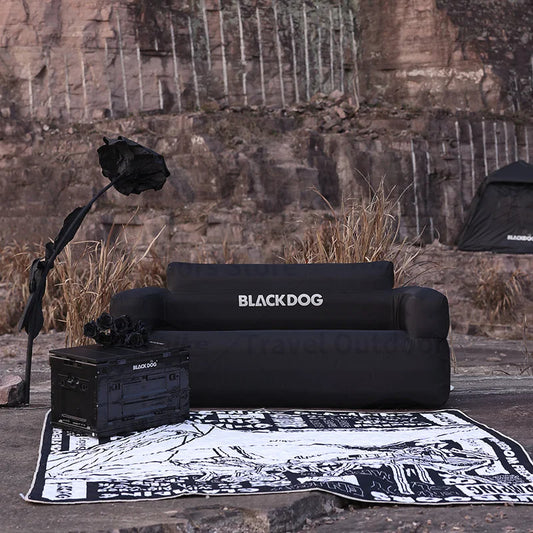BLACKDOG by Naturehike Automatic Air Inflatable Black Camping Double Portable Sofa Bed 45cm Height up to 300kg Max Load Built-in Electric Air Pump USB C Rechargeable Outdoor Beach Picnic Waterproof Lazy Chair Black Dog Nature Hike