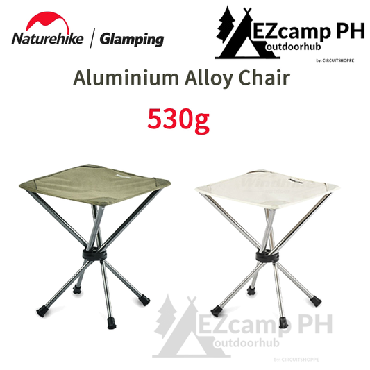 Naturehike Portable Camping Stool Chair 530g Aluminum Alloy Four Corner Telescopic Bracket Ultralight Small Mini Fishing Hiking Seat 100kg Max Load