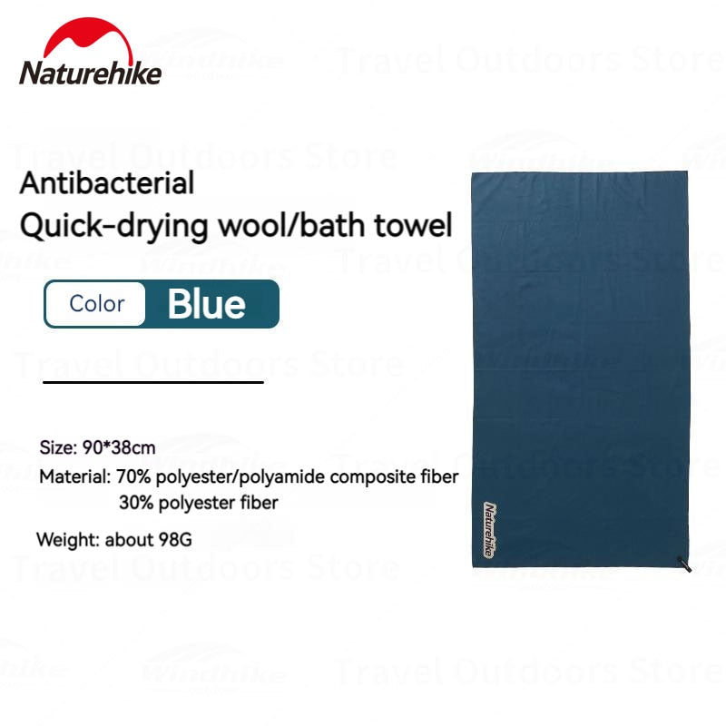 Naturehike Fast Dry Microfiber Bath Towel Camping Beach Travel Quick Drying Absorbent Antibacterial Hand Face Towel Polyester Ultralight Portable