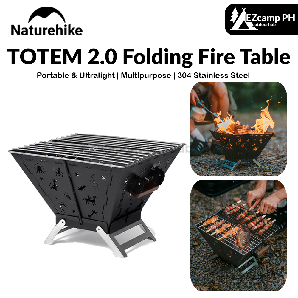 Naturehike TOTEM 2.0 Folding Fire Table Portable Ultralight Multipurpose Wood Stove Fire Pit Bonfire Firewood BBQ Grill Outdoor Camping