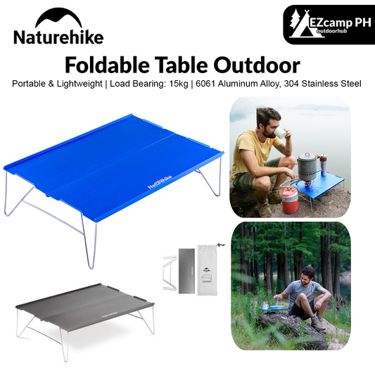 NatureHike Foldable Table Outdoor Portable Ultralight Folding Stainless Steel Desk Camping Aluminum Alloy Mini Barbecue Picnic Hiking Table Heavy Duty Original Nature Hike