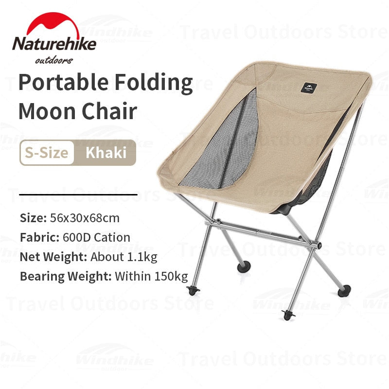 ( MINOR FLAW ) Naturehike YL05 Outdoor Ultralight Folding Chair 1.1kg Aluminum Alloy Support up to 150kg Max Load Beach Moon Chair Camping Hiking