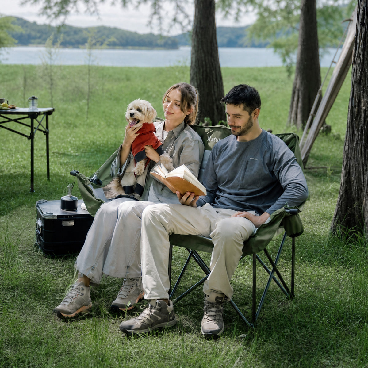 Naturehike COMFORT MAX Double Folding Chair Camping Portable Soft Padded Cushions 240kg Max Load