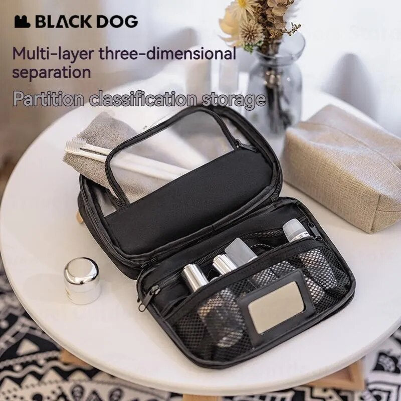 BLACKDOG Traveler Toiletry Bag Portable Lightweight Storage Pouch Bag 3.1L Camping Small Multi-Layer Waterproof Hanging Luggage Accessories Wet Dry Separation Cosmetics Make up Organizer Heavy Duty Original Black Dog