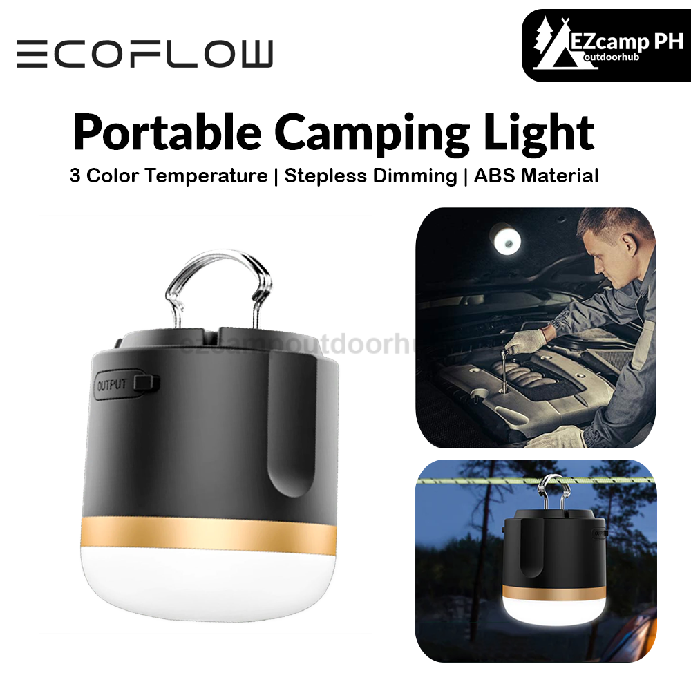 EcoFlow Portable Camping Light Multipurpose Rechargeable Equipment Waterproof Versatile Stepless Dimming 3 Color Modes Magnetic Base Emergency Light