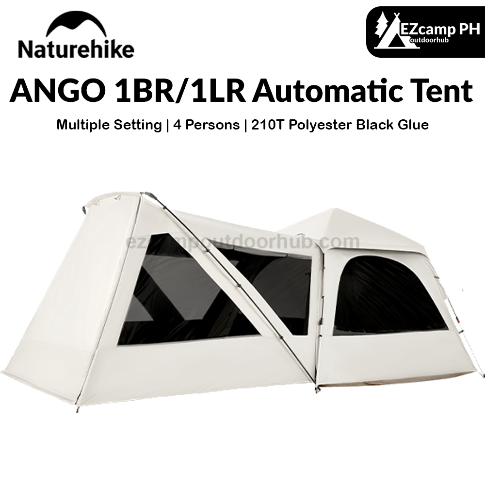 Naturehike ANGO 1BR/1LR Automatic Tent Fast Build Dome Style Tent Multiple Setting 1 Bedroom 1 Living Room for 4 Person Waterproof