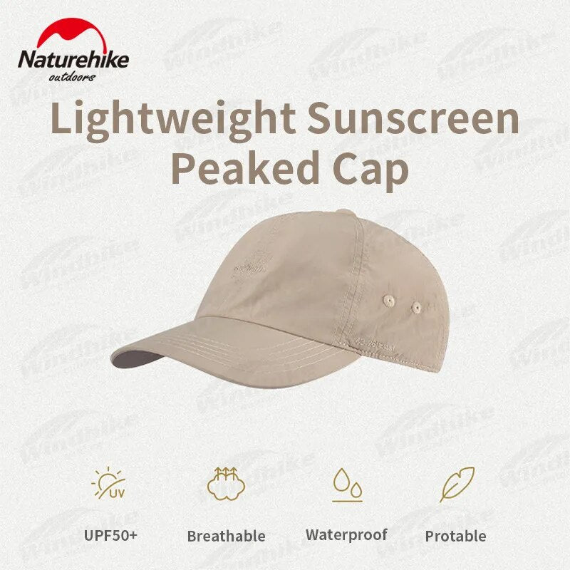 Naturehike Outdoor Camping Peaked Cap Ultralight Sunscreen UPF50+ Waterproof Hiking Fishing UV Sun Protection Breathable Men Women Baseball Bull Hat