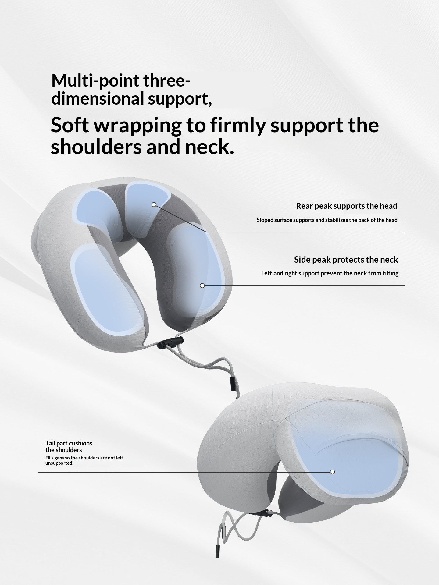 Naturehike FEATHER BONE U+ Inflatable Neck Pillow Portable Lightweight U-Shaped Travel Air Inflatable Sleeping Neck Pillow Camping Outdoor