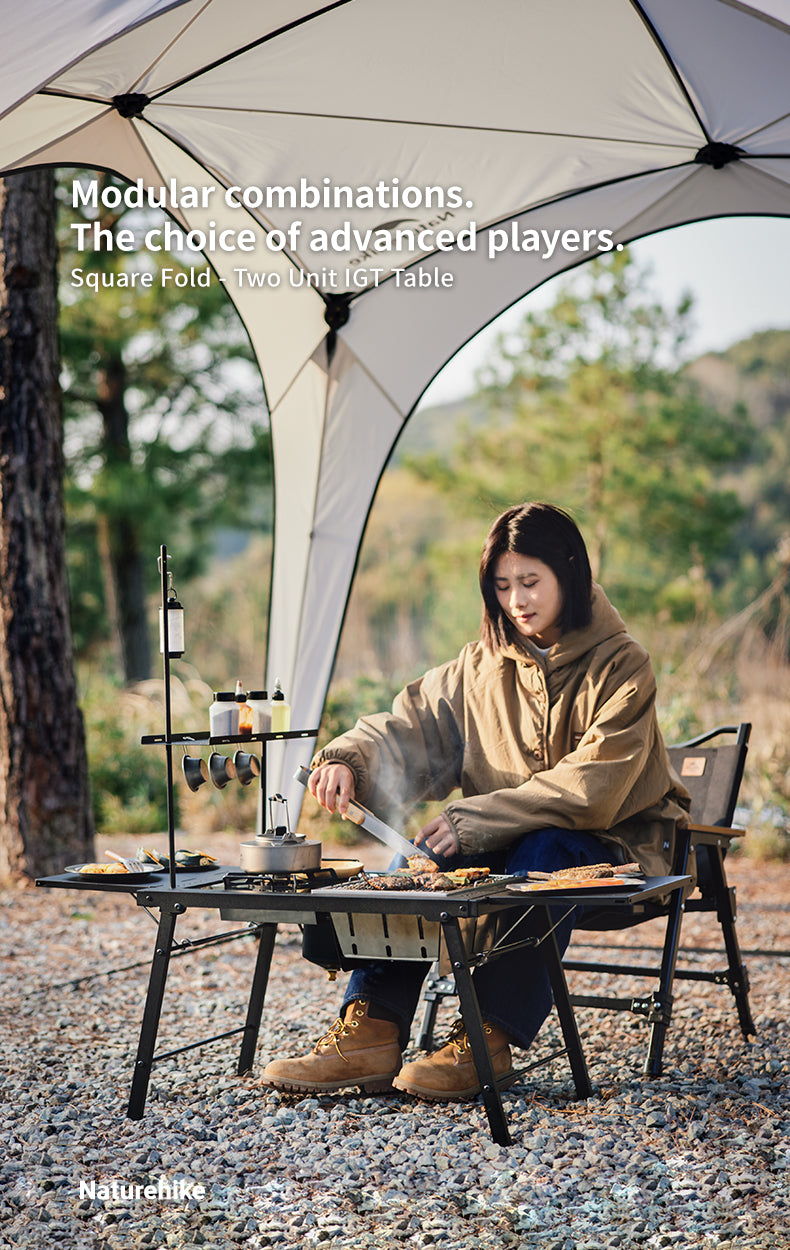 Naturehike IGT Two-Unit Table With Bag Modular Combinations Portable Collapsible Folding Square Table Camping Hiking Picnic Travel Heavy Duty Original Nature Hike