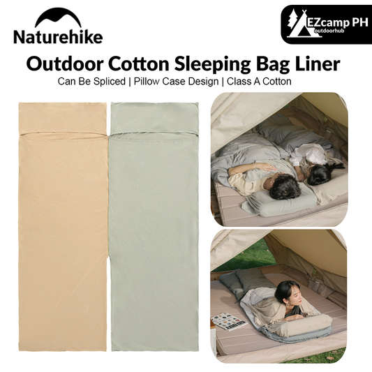 Naturehike Outdoor Single Sleeping Bag Lining 470G / 620G Ultralight Spliceable Hotel Comfortable Premium Cotton Cloth Liner Bag Anti Dirty Bed Sheet Liner Splicing Nature Hike