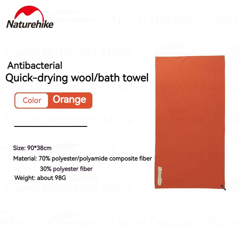 Naturehike Fast Dry Microfiber Bath Towel Camping Beach Travel Quick Drying Absorbent Antibacterial Hand Face Towel Polyester Ultralight Portable