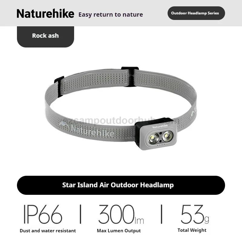 Naturehike Outdoor Headlamp Portable Waterproof IP66 Sensor Rechargeable Adjustable Headlight Stepless Dimming 50h Battery Life Camping Emergency