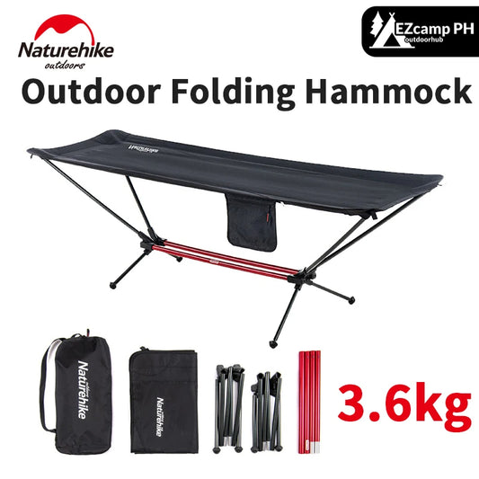 Naturehike Folding Outdoor Hammock with Aluminum Alloy Ultralight Stand Mount Bracket Stand Alone Swing Portable Camping Hammock Foldable Bed Duyan Heavy Duty up to 120KG Nature Hike