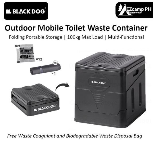 BLACKDOG by Naturehike Outdoor Portable Folding Toilet Seat Multi-Functional Camping Waste Storage Container PP 100kg Max with Coagulant Garbage Bag