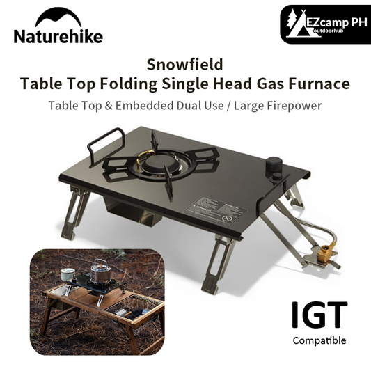 Naturehike Outdoor G01 Black Tabletop Gas Stove 4000W Large Firepower IGT Compatible Stainless Steel Camping Gas Cooking Burner Butane Screw Type