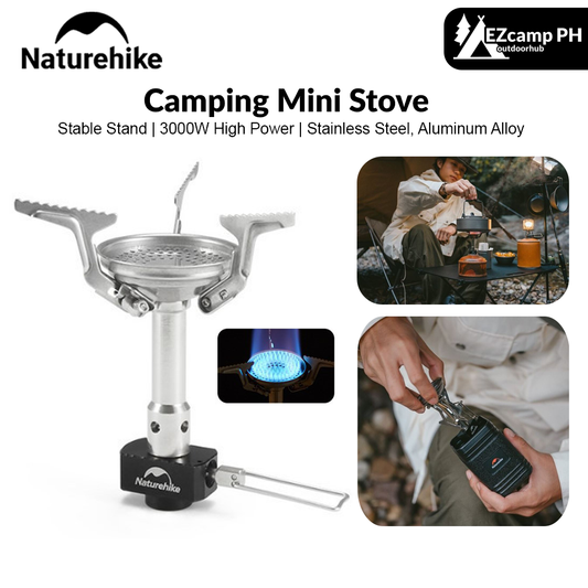 Naturehike Ultralight 85g Camping Gas Burner High Fire Power 3000W Travel Hiking Backpacking Butane Stove Foldable Outdoor Mini Portable Folding Head