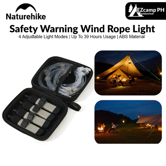 Naturehike Safety Warning Wind Rope Light Portable Lightweight 4 Modes Lighting String Lights Guide Lines Warning Atmosphere Ambient IPX5 Waterproof USB Charging Outdoor Camping Beach Travel Original Nature Hike