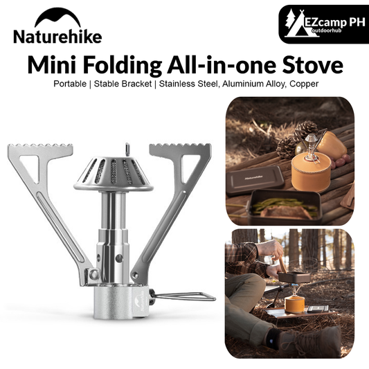 Naturehike Mini Folding All-In-One Stove Portable Top Mount Stove Head Butane Screw Type Gas Fuel Stove Burner With Adjustable Valve for Isobutane