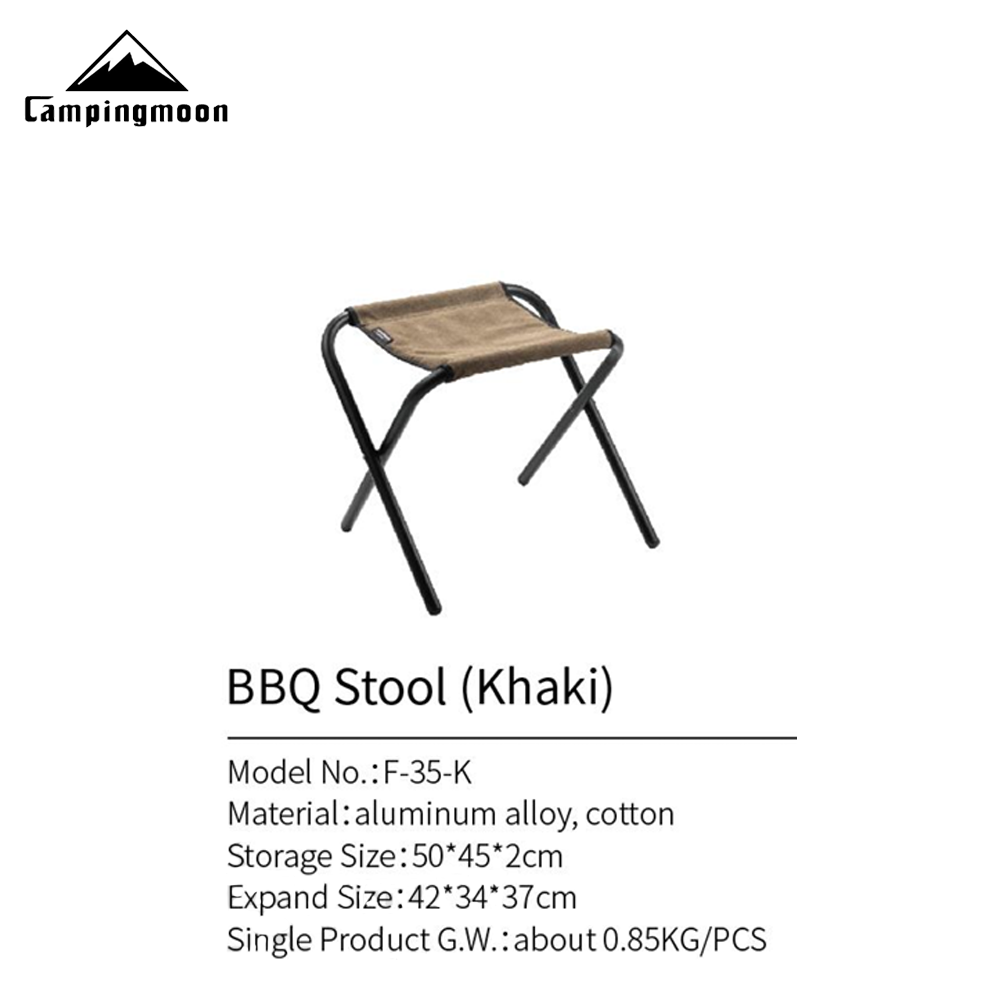 CAMPINGMOON Ultralight Folding Stool Chair Portable Foldable Camping Seat Pack with Storage Bag Folding Aluminum Alloy Canvas Cotton BBQ Hiking Picnic Fishing Beach Outdoor Travel Heavy Duty Original Camping Moon