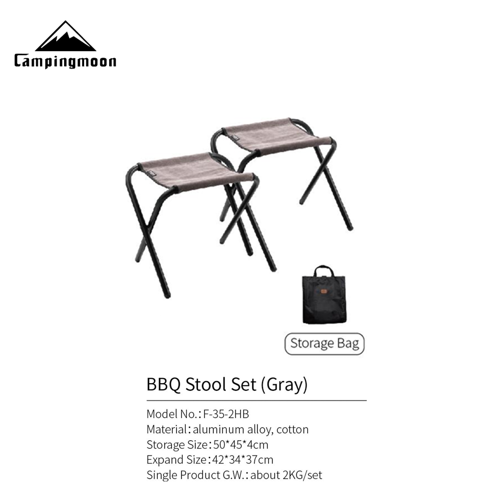 CAMPINGMOON Ultralight Folding Stool Chair Portable Foldable Camping Seat Pack with Storage Bag Folding Aluminum Alloy Canvas Cotton BBQ Hiking Picnic Fishing Beach Outdoor Travel Heavy Duty Original Camping Moon