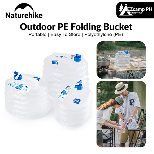 Naturehike 5L | 10L | 15L Outdoor Collapsible Drinking Water Container Camping Bucket Liquid Storage Portable PE Folding Hiking Picnic Foldable