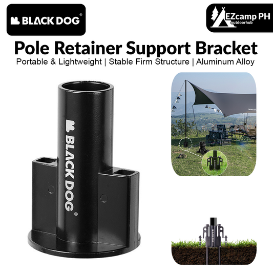 BLACKDOG Pole Retainer Support Bracket Outdoor Portable Ultralight Tent Canopy Awning Rod Retention Fixing Windproof Holder Black Aluminum Alloy