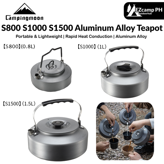 CAMPINGMOON S800 S1000 S1500 Aluminum Alloy Teapot Portable Ultralight 1L 1.5L Kettle Hot Boil Boiling Water Coffee Pot With Storage Bag Backpacking