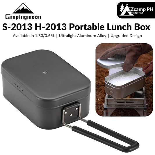 CAMPINGMOON S-1609 H-1609 S-2013 H-2013 Portable Lunch Box Cookware Upgraded Aluminum Alloy Ultralight Utensil Lunchbox Non-Stick Soup Frying Pan Pot