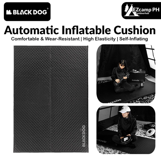 BLACKDOG Atomatic Inflatable Cushion 5CM Thick Foam Auto Self Inflate Single Double Camping Sleeping Pad Mattress Bed Tent Mat Comfortable Black Dog