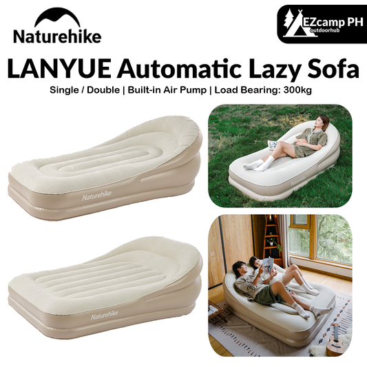 Naturehike LANYUE Automatic Air Inflatable Lazy Sofa Bed Camping Portable Ultralight Sleeping Pad Mattress Bed Built-in Electric Pump 300kg Max Load