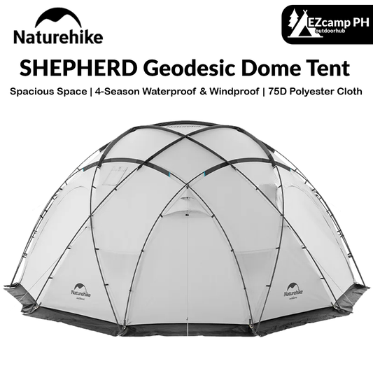 Naturehike SHEPHERD Series Geodesic Dome Style 4-Season Camping Tent Outdoor Waterproof Windproof 3 Sizes Extra Large 20m² Space 12 Person ARIES