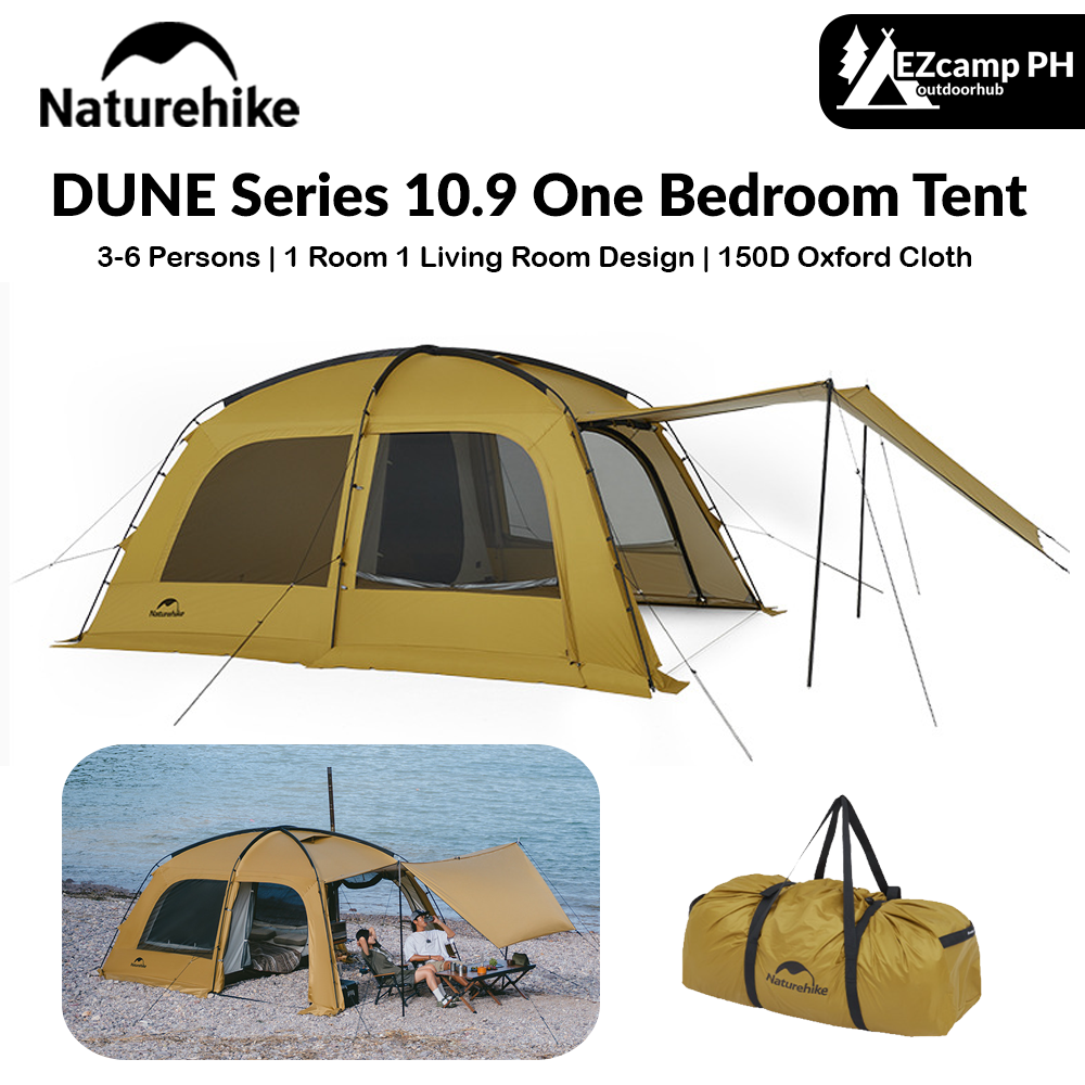 Naturehike DUNE Series 10.9 4 Season 1 Detachable Bedroom 1 Living Room Camping Tunnel Tent Extended Large Canopy 3 to 6 Person 10.9m² Space Waterproof UPF50+ Nature Hike Outdoor Shaqiu