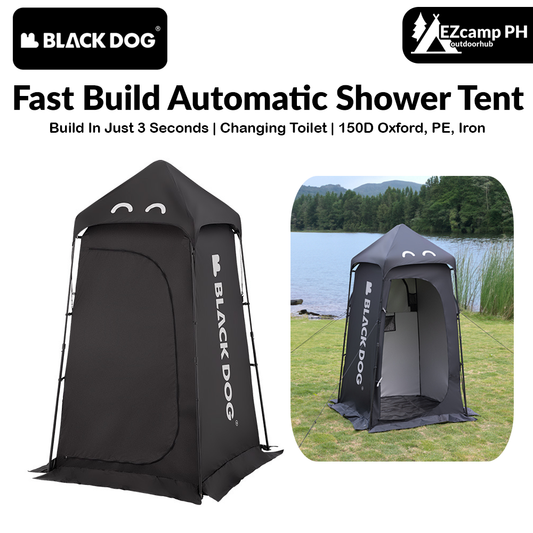 BLACKDOG Outdoor Black Single Shower Changing Camping Tent Changing Mobile Toilet Bath Bathroom Waterproof Windproof