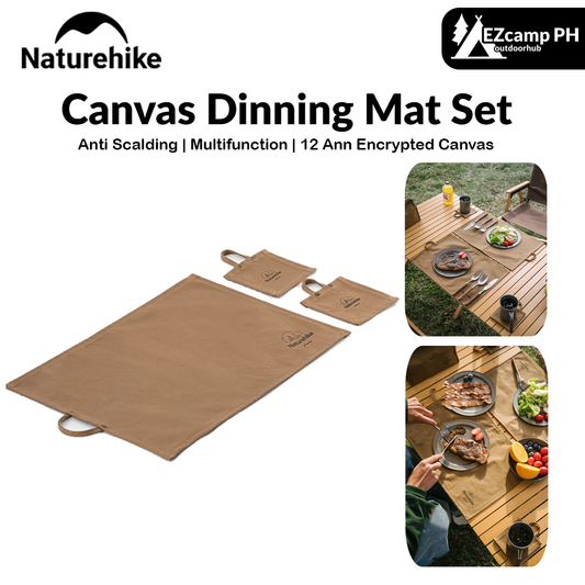 Naturehike DRY WAX Series Canvas Dinning Mat Set Outdoor Picnic Place Waterproof Oil-Proof Ultralight Portable Western Food Place Camping Coaster